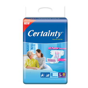 Certainty Diapers Tape (L) x 8's